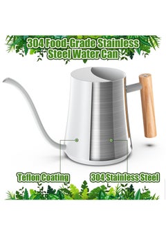 Hihonor Water Can Indoor Plant White 35oz with Long Spout Mini Water Can Indoor Metal Watering Can Pot for Indoor House Plant Bonsai Outdoor Garden Flowers Modern Decorative  - Image 4