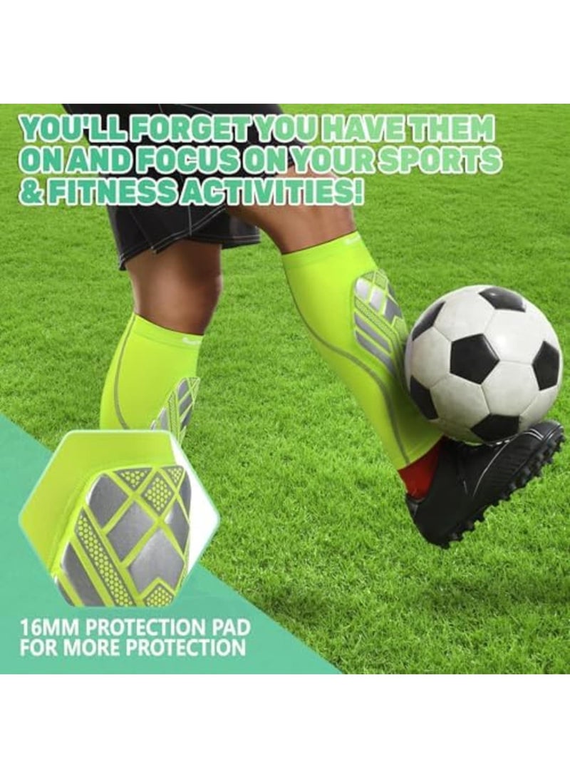 SYOSI Seektop Soccer Shin Guards Pads for Kids Youth Adult, Shin Guard Sleeves for Boys Girls, Calf Compression Sleeve with Shock-Absorbing Pads, High Impact Resistant Breathable Comfortable, Lightweight - Image 3