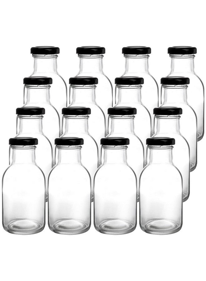 Kingrol Kingrol 16 Pack 8 oz Hot Sauce Bottles with Leak Proof Screw Caps, Wide Mouth Glass Bottles with Lids for Milk, Beverages, Oil, Salad Dressing  - Image 2
