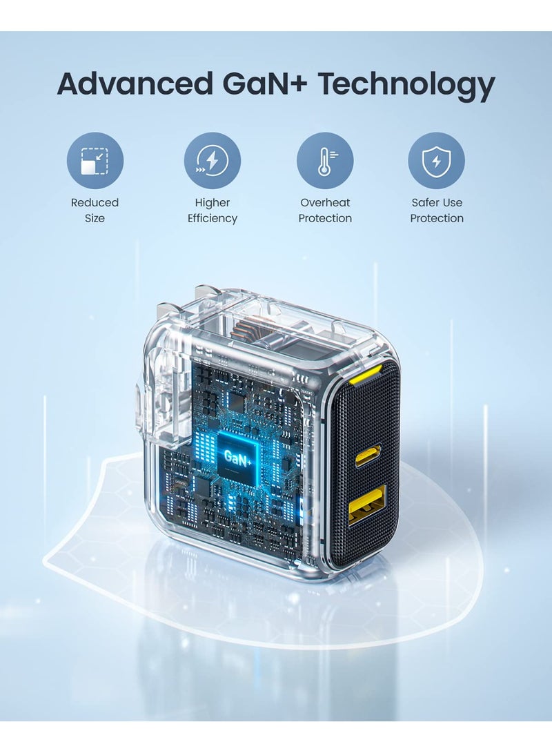 AOHI Magcube 67W USB-C Fast Charger GaN+ Dual-Port – UK Plug, PD Charger for MacBook, iPad, iPhone, Samsung Galaxy, USB-C Laptops, Tablets, Smartphones – Compact, High-Speed, Safe Charging (Yellow/Black) - Image 5