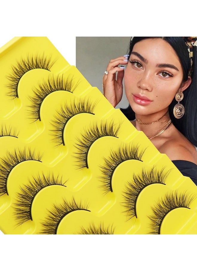 Ahrikiss False Eyelashes Wispy Lashes Natural Look 10Mm Soft Handmade Faux Mink Lashes Fluffy Eye Lashes Pack;M28  - Image 2