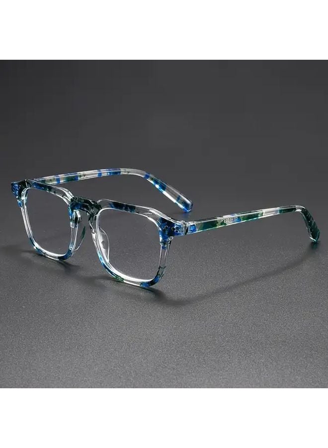 نظارات قراءة بإطار مربع أخضر شفاف بقوة تكبير 1.0 للرجال والنساء - Image 1