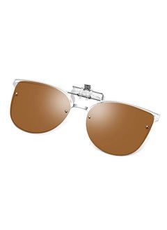 FEISEDY Clip On Polarized Sunglasses Cat Eye Flip For Prescription Glasses B2436  - Image 1