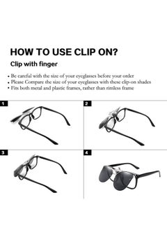 FEISEDY Clip On Polarized Sunglasses Cat Eye Flip For Prescription Glasses B2436  - Image 4
