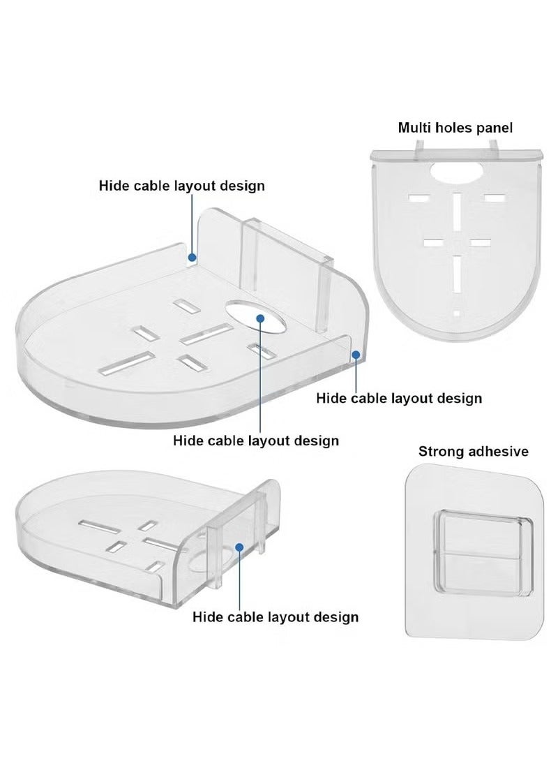 1 Pcs Acrylic Small Wall Shelf, Surveillance Bracket with Adhesive, Mini Floating Wall Shelves for Security Cameras, Webcam, Speakers, Baby Monitors, Easy to Install No Drill,11*9.5*3cm  - Image 1