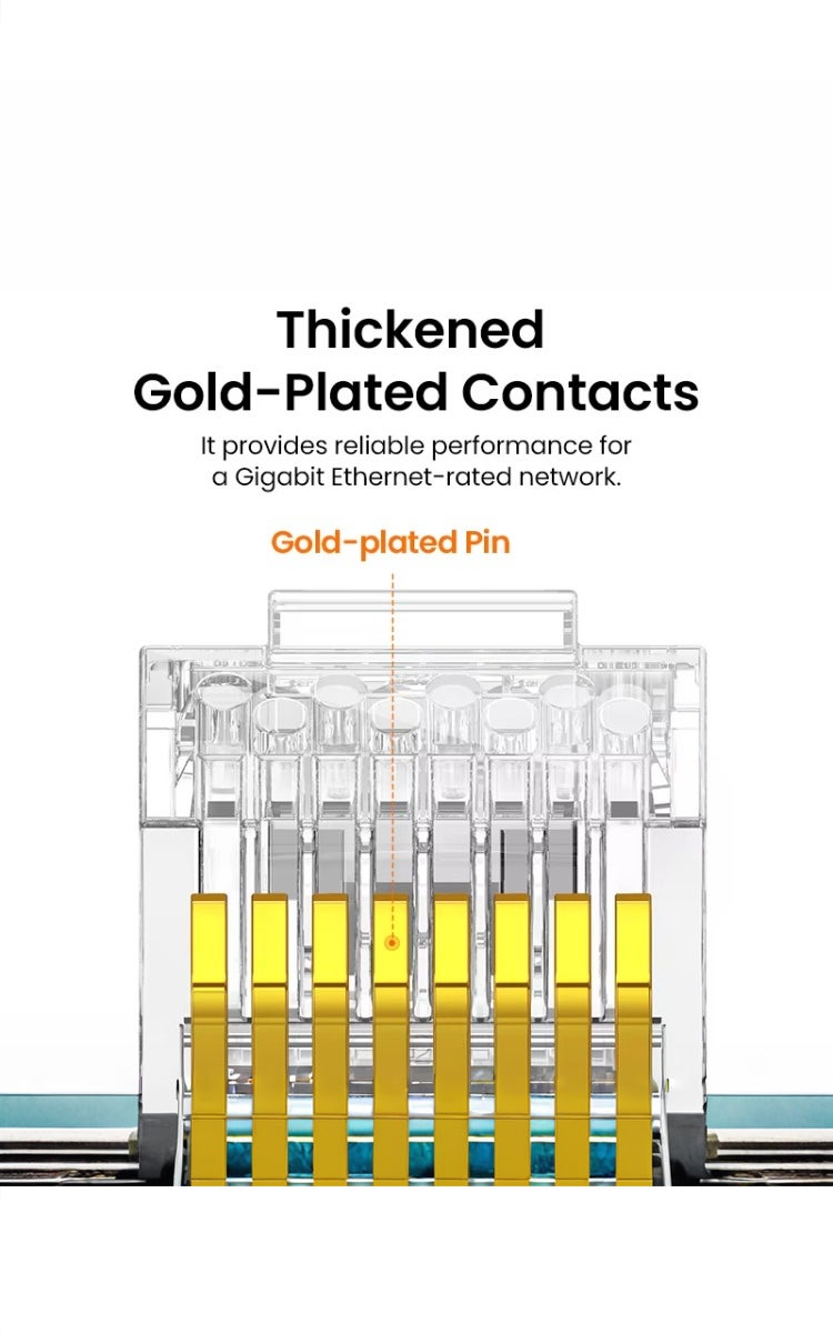 kashemano 50 Pairs CAT6 RJ45 Connectors & Connector Boots,Network Connector for Solid Wire and Standard Cable, Transparent - Image 2