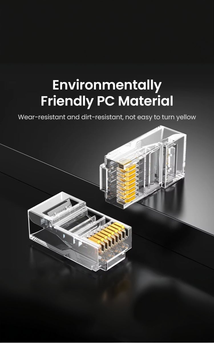 kashemano 50 Pairs CAT6 RJ45 Connectors & Connector Boots,Network Connector for Solid Wire and Standard Cable, Transparent - Image 5