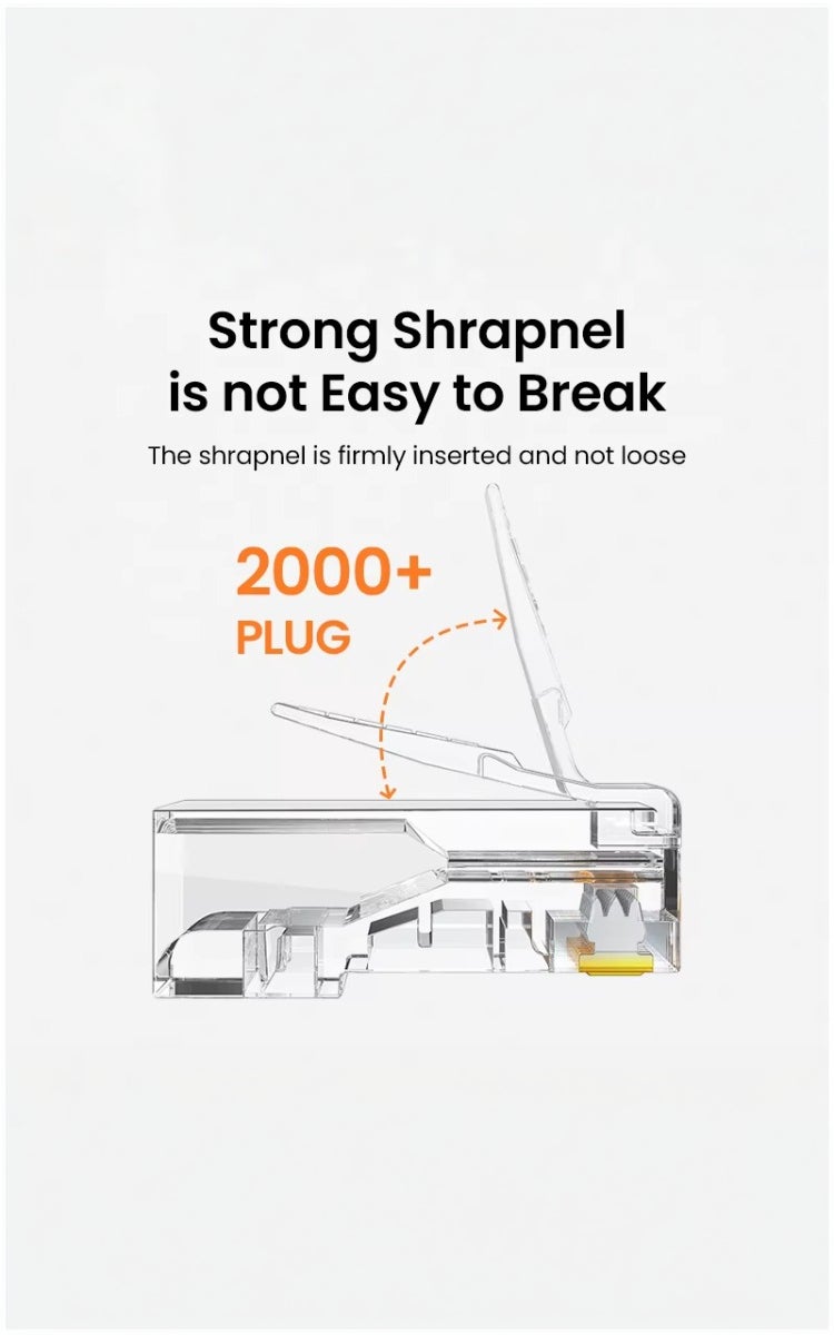 kashemano 50 Pairs CAT6 RJ45 Connectors & Connector Boots,Network Connector for Solid Wire and Standard Cable, Transparent - Image 4