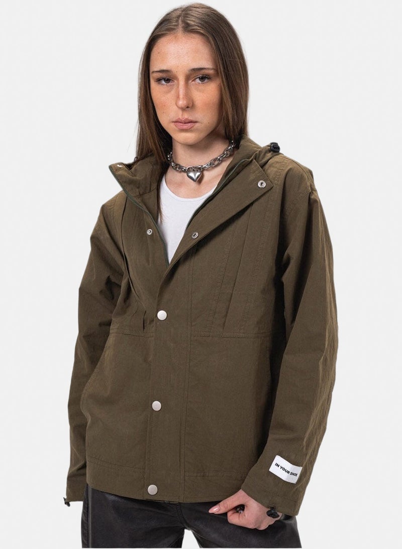 In Your Shoe Olive Regular Windbreaker - Image 3