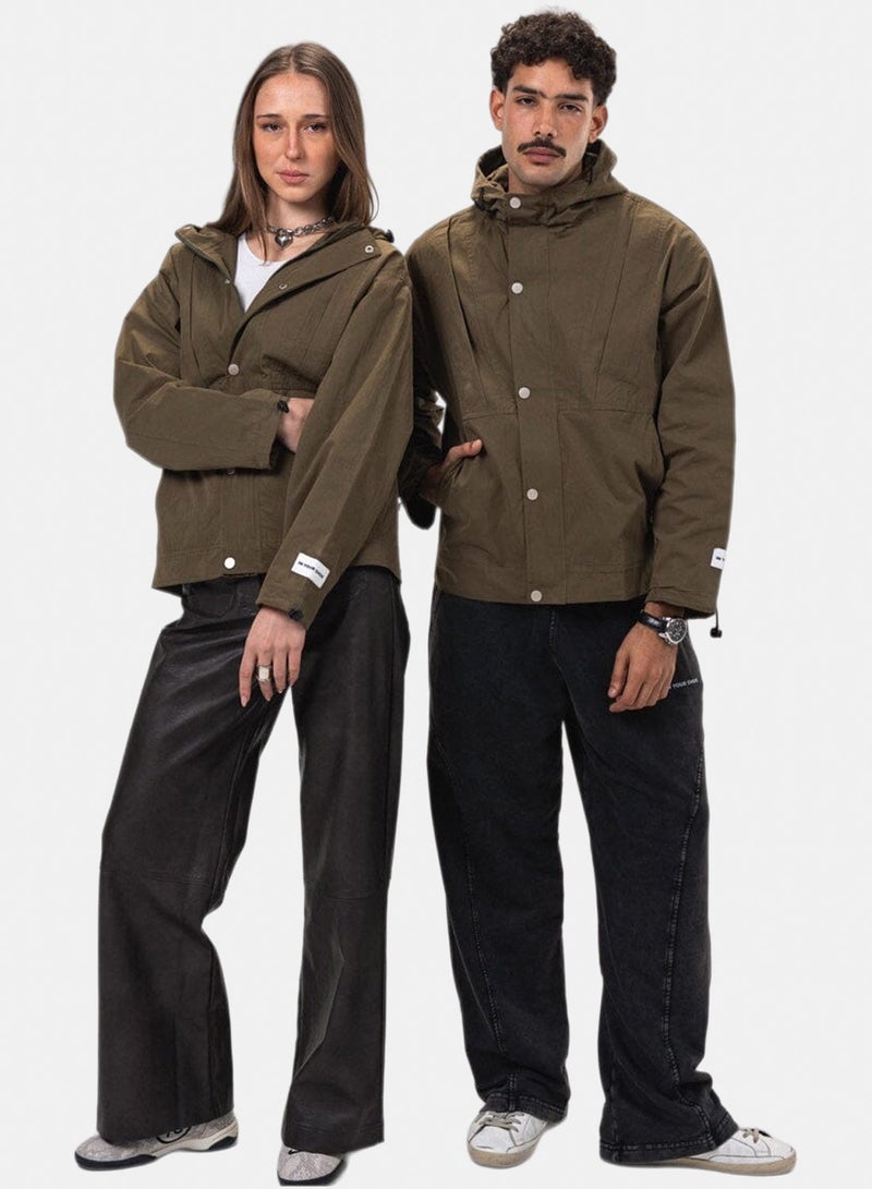 In Your Shoe Olive Regular Windbreaker - Image 1