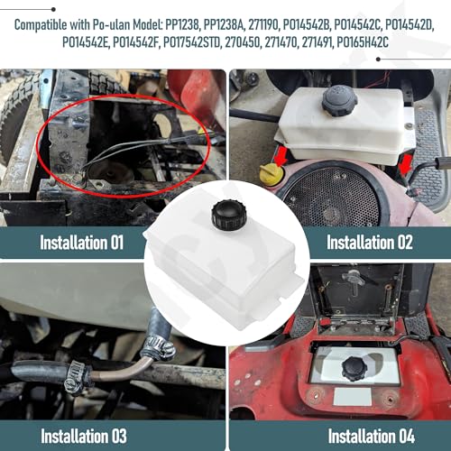 FancyTark 532184900 532109202 184900 109202X 105738X Fuel Tank Compatible with Husqvarna/Poulan/Roper/Craftsman Weed Eater Lawn Mower Fits DYT4000, LT1000, LT 1538 B, LT 1538 D, PP1238 - Image 5