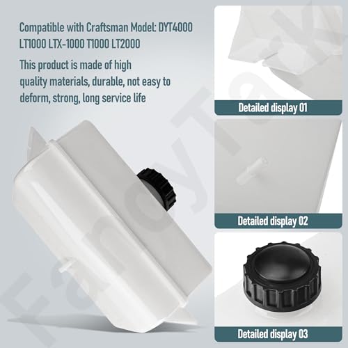 FancyTark 532184900 532109202 184900 109202X 105738X Fuel Tank Compatible with Husqvarna/Poulan/Roper/Craftsman Weed Eater Lawn Mower Fits DYT4000, LT1000, LT 1538 B, LT 1538 D, PP1238 - Image 4