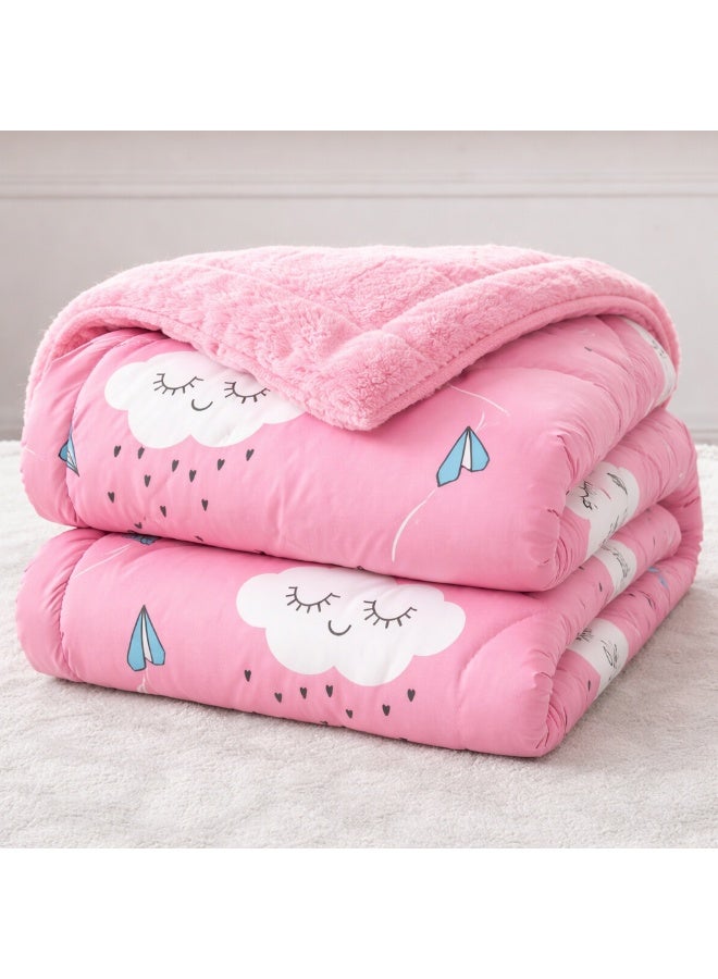 مينجلي مفرش سرير أطفال 3 قطع وجهين فرو ومخمل – ناعم ودافئ – مقاس 170×220 سم - Image 3