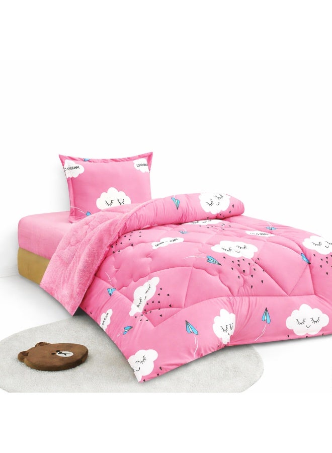 مينجلي مفرش سرير أطفال 3 قطع وجهين فرو ومخمل – ناعم ودافئ – مقاس 170×220 سم - Image 4