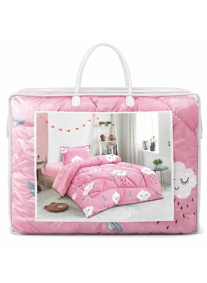 مينجلي مفرش سرير أطفال 3 قطع وجهين فرو ومخمل – ناعم ودافئ – مقاس 170×220 سم - Image 5