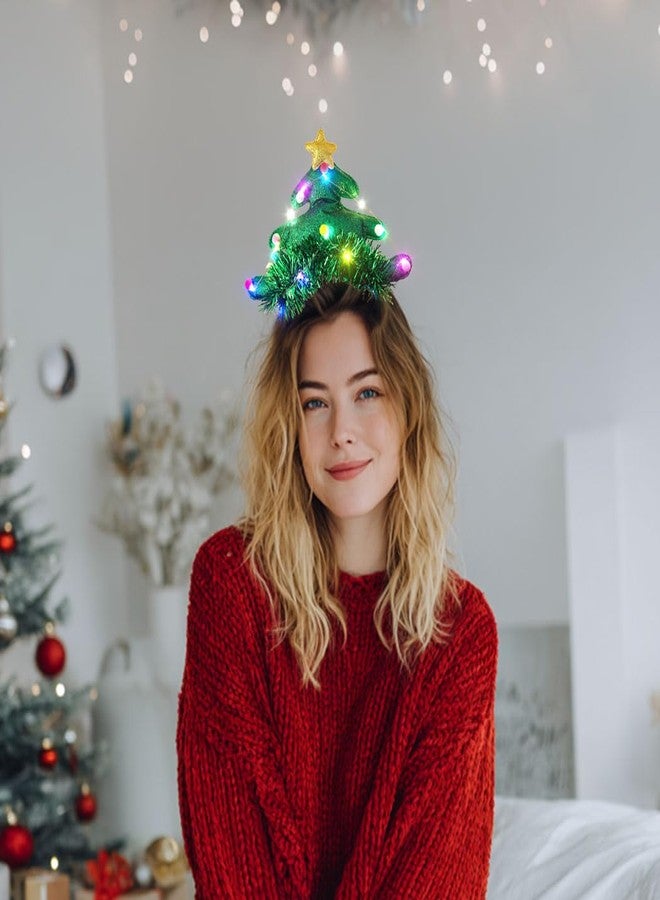 Gangel Light Up Christmas Headbands Christmas Trees Hair Band LED Xmas Tree Hairband Party Costume Hair Accessories for Women - Image 3