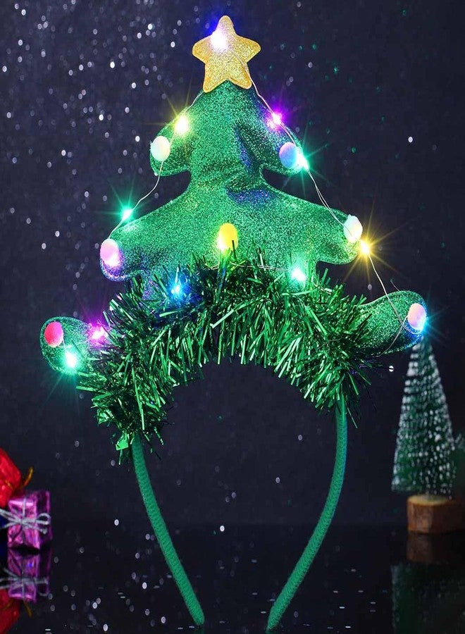 Gangel Light Up Christmas Headbands Christmas Trees Hair Band LED Xmas Tree Hairband Party Costume Hair Accessories for Women - Image 1