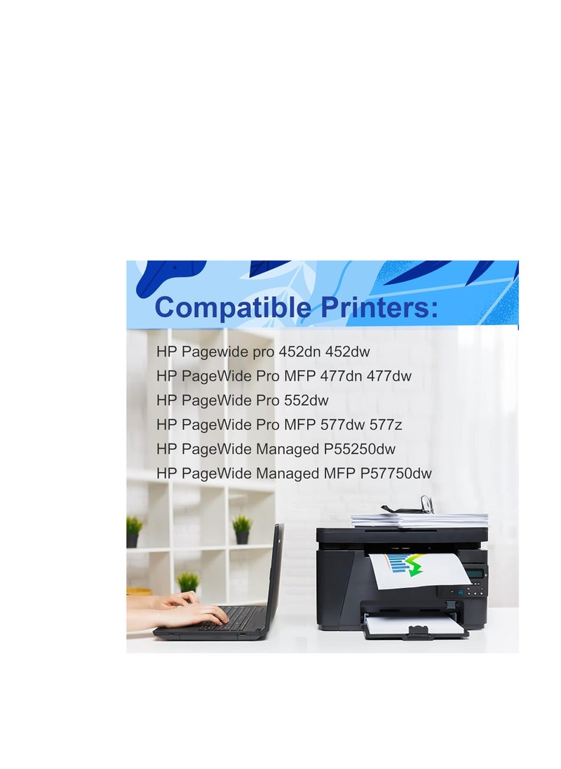 Terabyte - 973X Cyan Ink Cartridge with Latest Chip Replacement for HP 973 973X Ink for PageWide Pro 477dw 577dw 452dw 477dn 452dn 577z 552dw P55250dw Printers - Image 1