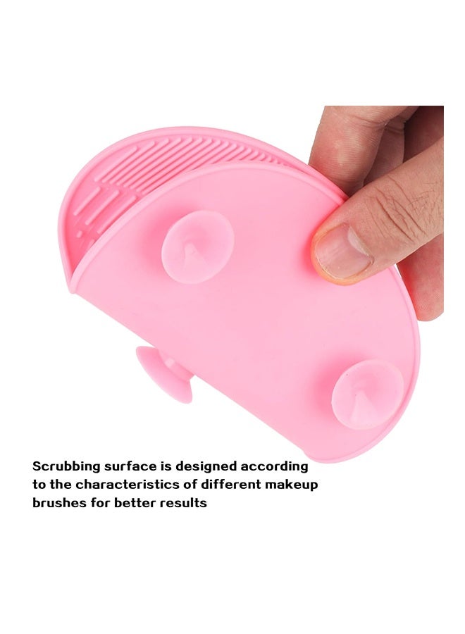 2 Pcs Silicone Make Up Brush Cleaning Mat, Cosmetic Cleaning Pads,Makeup Brush Cleaner Mats, Portable Washing Tool with Suction Cup for Makeup Cosmetic Brushes-Apple shaped & Heart shaped - Image 3