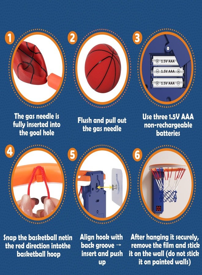 KOALA DIARY Kids Basketball Hoop Indoor with Lights & Sounds, Electronic Scoring, Easy Storage,Toys for Boys Girls, Birthday Gift Ages 3+ - Image 5