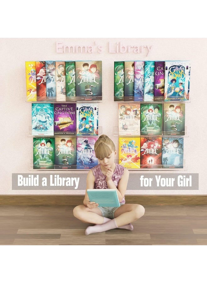 TPGP Acrylic Bookshelf, 2 Pack 24 Inch Wall Mounted Floating Bookshelf For Kids  - Image 4