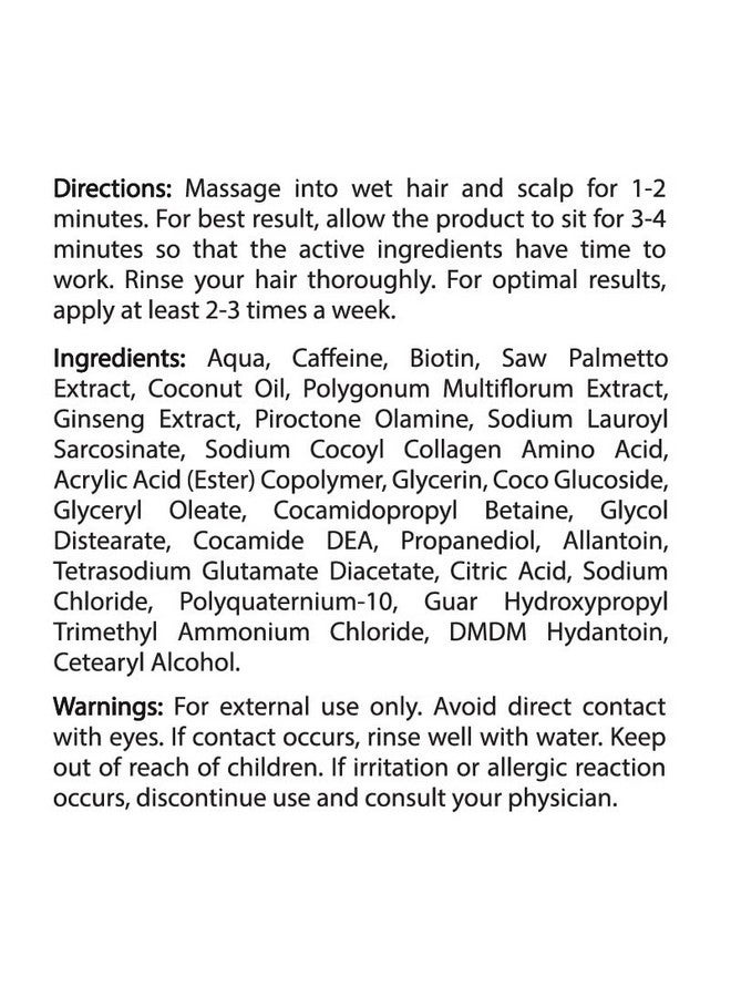 G4U Caffeine Shampoo for Thinning Hair, Hair Loss and Hair Growth for Men and Women. Natural Sulfate Free. Caffeine Biotin Saw Palmetto and more. For Home, Salons and Spas. 12 Fl Oz - Image 5