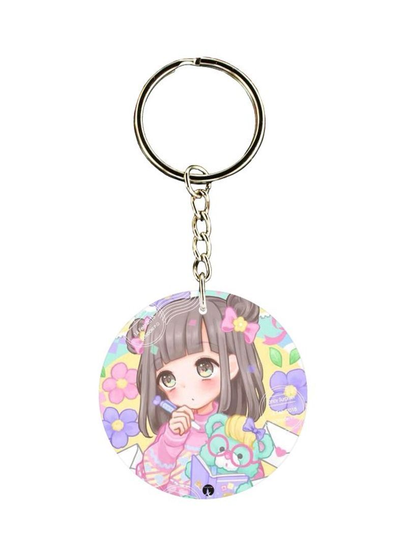 Cartoon Printed Double Sided Keychain