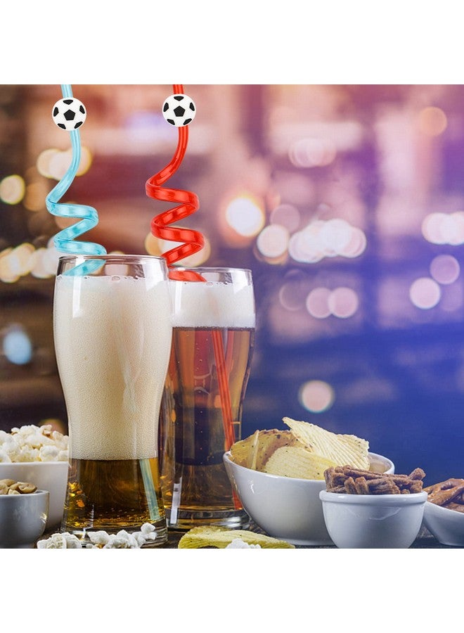 Moncinday 24Pcs Soccer Party Straws For Soccer Party Favors, Soccer Ball Themed Party Decorations Reusable Soccer Themed Straws For Sports Party Supplies For Kids Boys Girls - Image 5