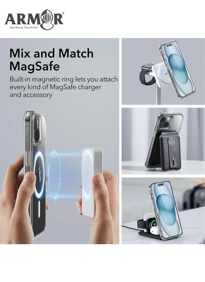Protection cover for iPhone 15 , supports MagSafe, anti-yellowing and anti-scratch.
