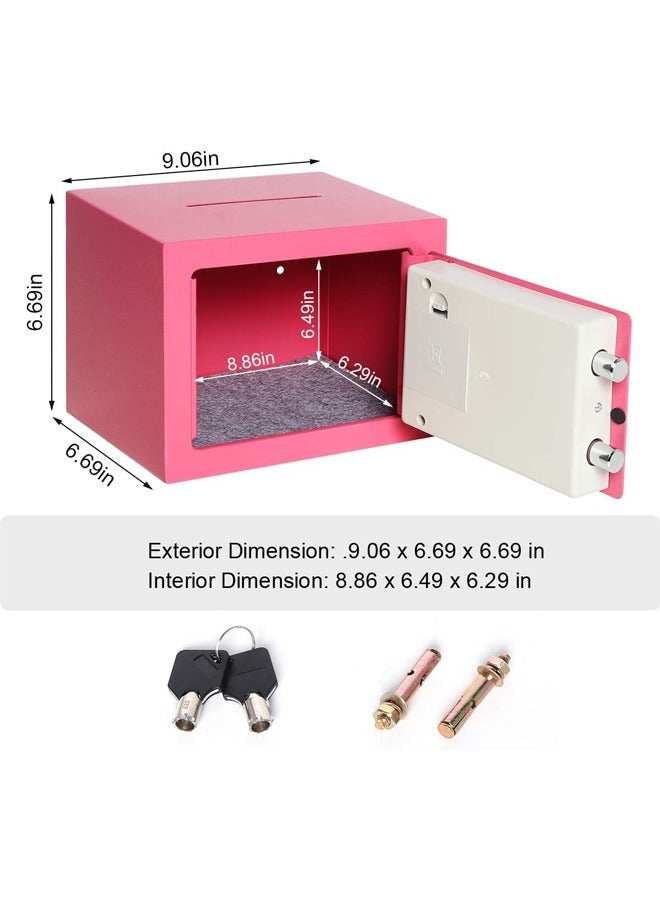 Safe Box Digital Security Locker with Keypad for Jewelry Money Valuables Good for Home Office Travel (Pink)  - Image 5