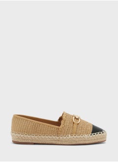ELLA Metal Trim Frayed Edge Raffia Espadrille  - Image 1