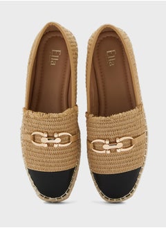 ELLA Metal Trim Frayed Edge Raffia Espadrille  - Image 4