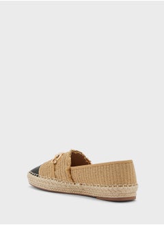 ELLA Metal Trim Frayed Edge Raffia Espadrille  - Image 2