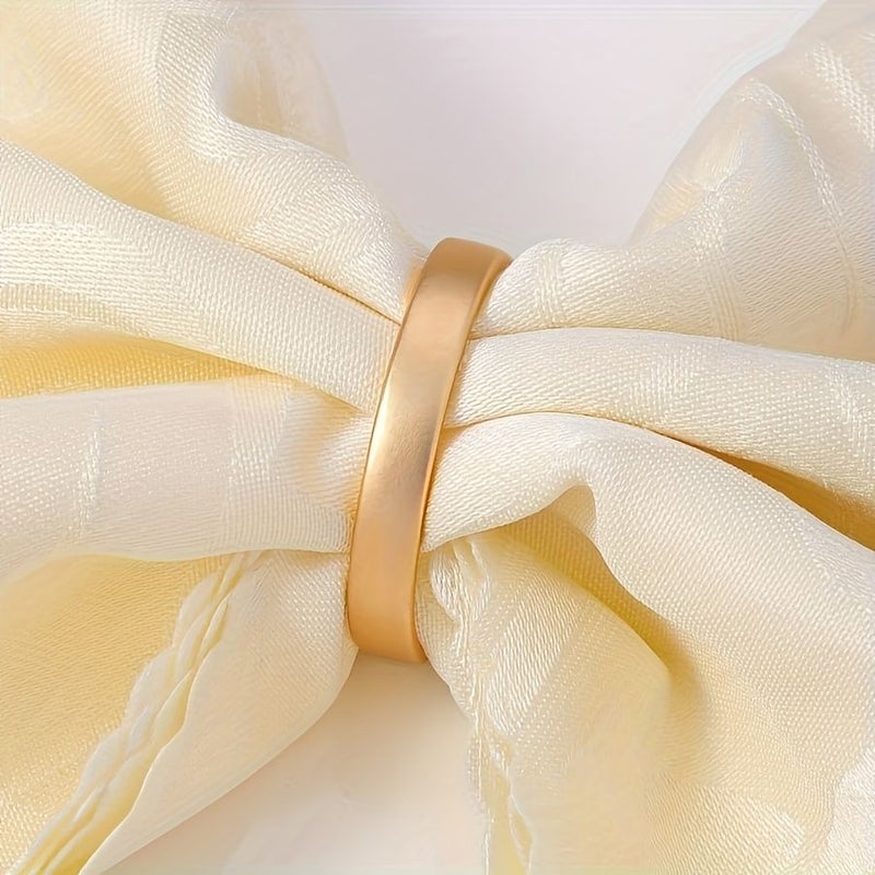 18Pcs Golden Semi Circle Napkin Rings For Wedding Party Table Settings Metal Napkin Holder For Dinner Serviette Buckle Set Banquet Christmas Matte Metallic Adornment - Image 4