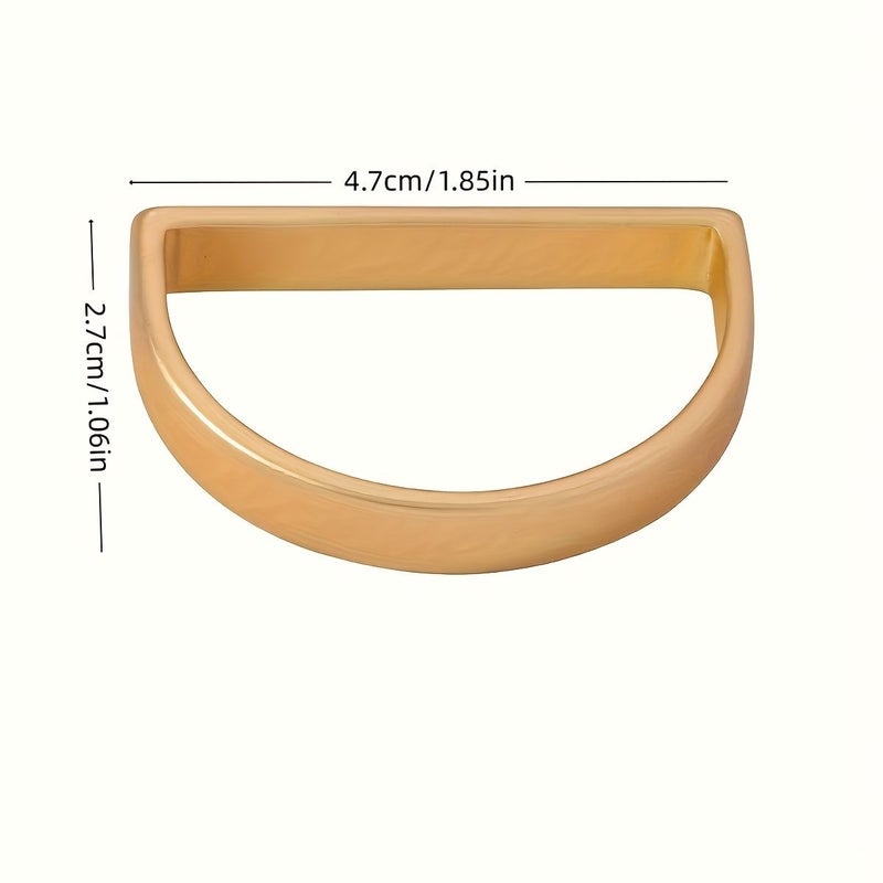 18Pcs Golden Semi Circle Napkin Rings For Wedding Party Table Settings Metal Napkin Holder For Dinner Serviette Buckle Set Banquet Christmas Matte Metallic Adornment - Image 3