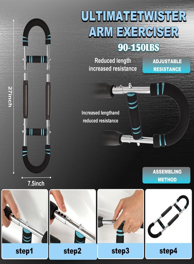 Gecool Chest Workout Equipment,Adjustable Resistance Bar for Full Body Workout, Arm Strengthener for Men & Women, Fitness Equipment for Strength Training（90-150Lbs） - Image 3