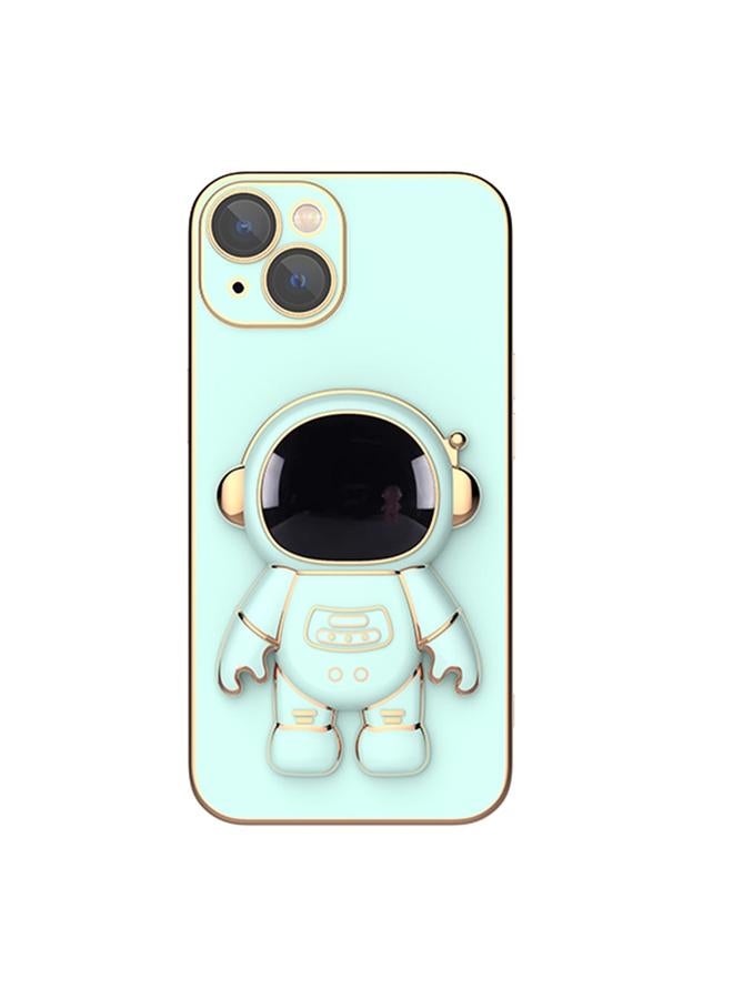 S-TOP Case For iPhone 13 Pro Plating Astronaut Holder Phone Case with Lens Film - Image 2
