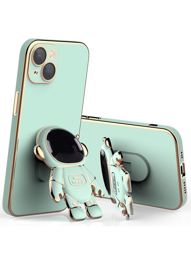 S-TOP Case For iPhone 13 Pro Plating Astronaut Holder Phone Case with Lens Film - Image 1