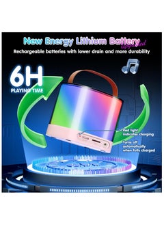 Toy Box Portable Karaoke Machine with 2 Wireless Microphone Music Player Toys Gifts Children Mini BT Speaker  - Image 4