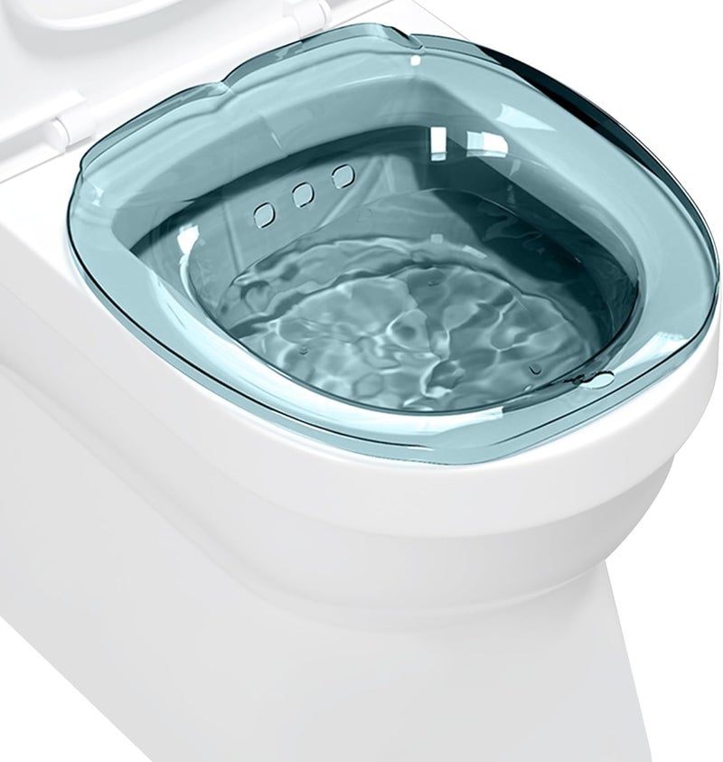 Azonee Sitz Bath Foldable Sitz Bath Basin Sitz Bath with Removable Cleaner Deepen Sitz Bath Tub with Hanging Hole Flusher Bath Basin Soak Pan for Toilet Hemorrhoids for Pregnant Women Private Care - Image 1