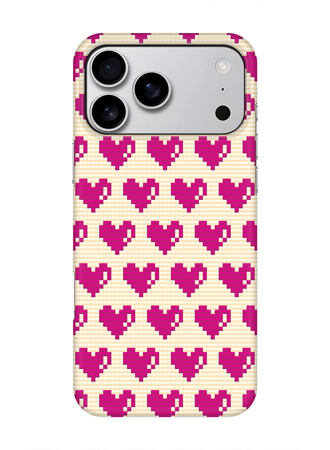 Stylizedd For iPhone 17 Pro Max,Case, [Compatible with MagSafe] Magnetic cover Slim fit Protection Matte, - Pixel Hearts