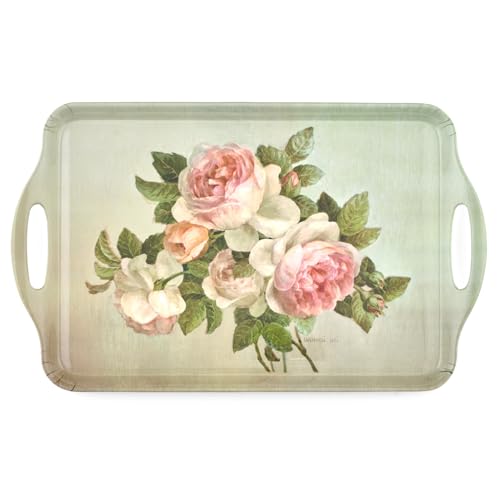 Pimpernel Antique Roses Decorative Melamine Tray – (15.25" x 6.5") Rectangular Platter, Lightweight & Durable Design for Serving Snacks, Appetizers, Coffee, Drinks, Sandwich & Kitchen Use - Image 1