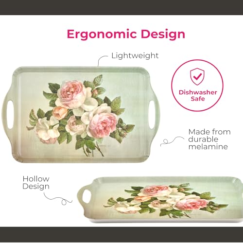 Pimpernel Antique Roses Decorative Melamine Tray – (15.25" x 6.5") Rectangular Platter, Lightweight & Durable Design for Serving Snacks, Appetizers, Coffee, Drinks, Sandwich & Kitchen Use - Image 5