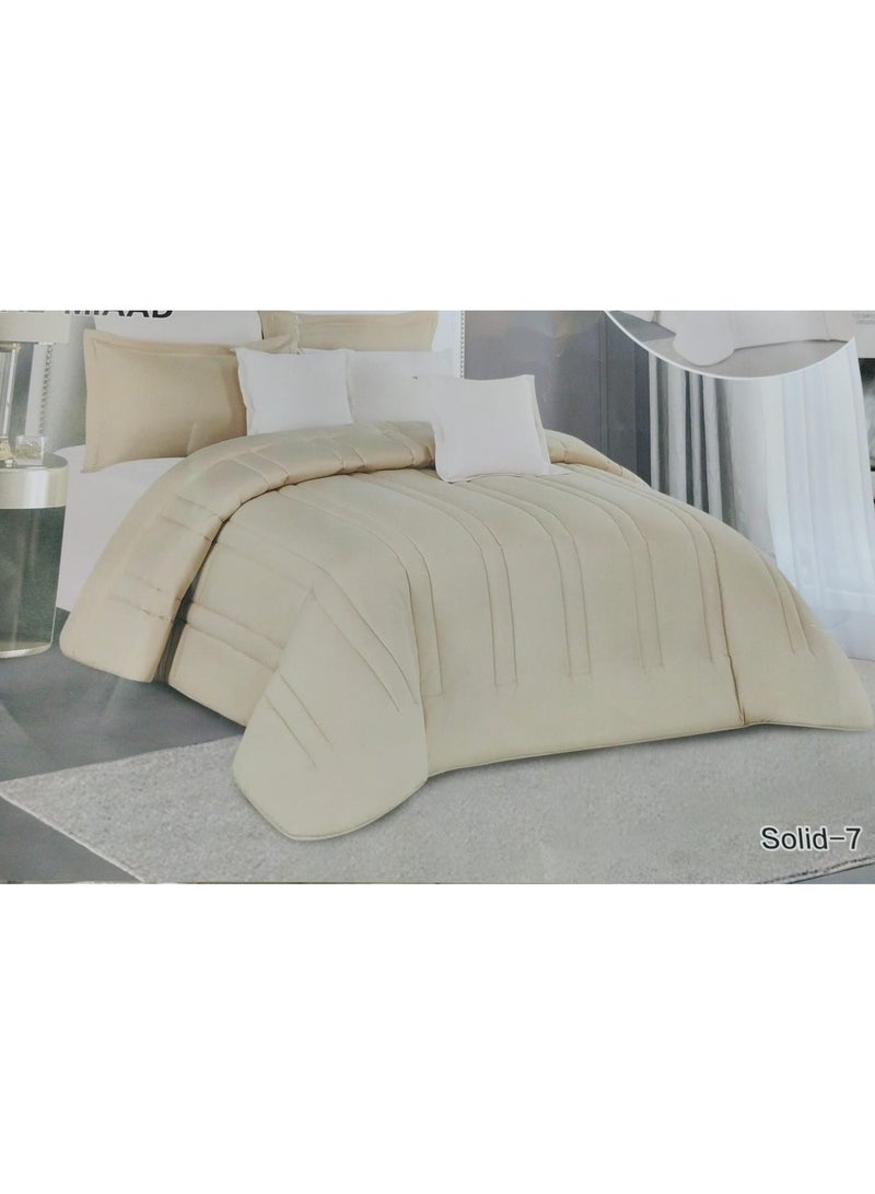 Modern-design solid-color bedspread set for a double bed (7 pieces), size 260x240 cm.