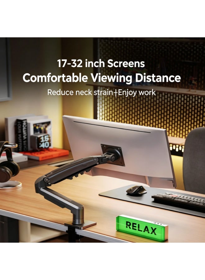 Monitor Stand, Desktop Mount With Long Arm, Suitable For Monitors Weighing From 4.4 To 19.8 Lbs, Extra-Wide, Fully Adjustable, Height-Swiveled, Height-Adjustable Monitor Stand, Perfect Gift. - Image 5