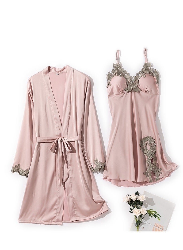 KUYING Two Pece Ice Ribbon Padded Pajamas  - Image 1