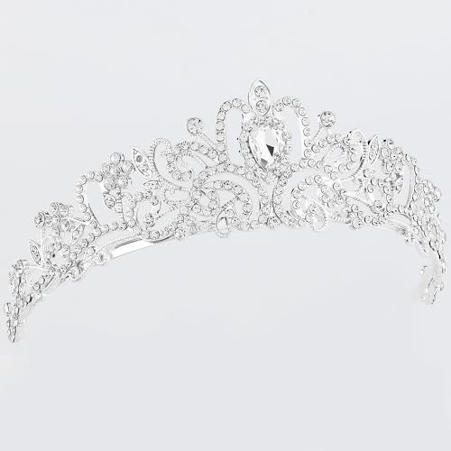 AOPRIE Silver Tiaras and Crowns for Women Girls Princess Crystal Crown with Combs Women's Headbands Bridal Wedding Prom Birthday Party Headbands for Women - Image 2