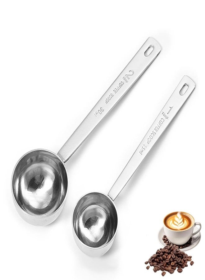 BOBOAR Tablespoon Measuring Spoons,2Pcs Metal Stainless Steel Measuring Coffee Spoons with Long Handle(15ml,30ml) - Image 1