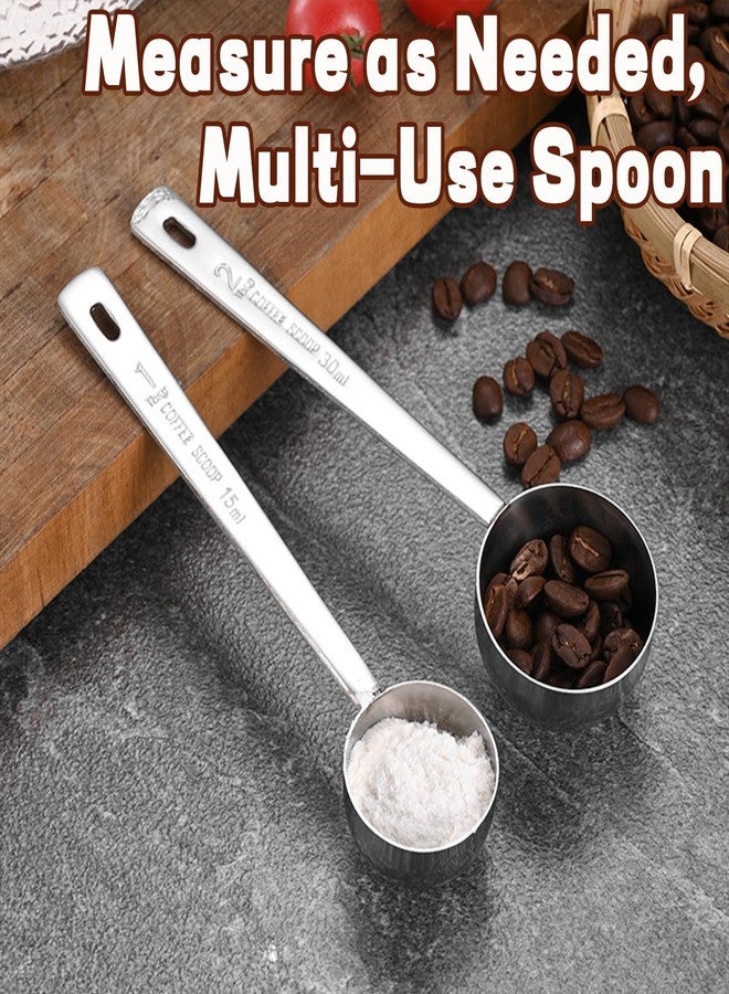 BOBOAR Tablespoon Measuring Spoons,2Pcs Metal Stainless Steel Measuring Coffee Spoons with Long Handle(15ml,30ml) - Image 3