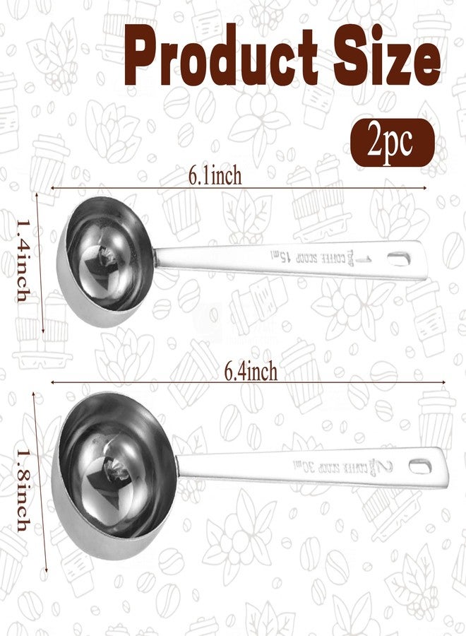 BOBOAR Tablespoon Measuring Spoons,2Pcs Metal Stainless Steel Measuring Coffee Spoons with Long Handle(15ml,30ml) - Image 2